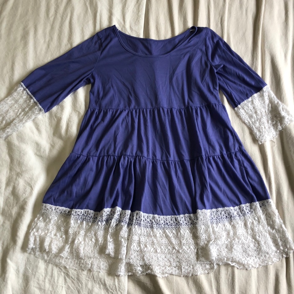 Purple Lace Free Flowing Dress